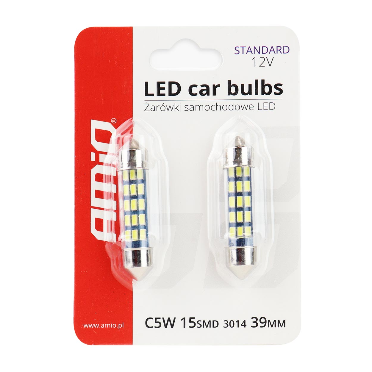 LED STANDARD 3014 15SMD Festoon C5W C10W C3W 39mm bela 12V - slika 3