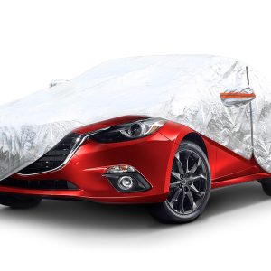 Aluminijasta prevleka za avto z zadrgo, odsevna, 120 g + bombaž, srebrna, velikost: L AMiO-01111