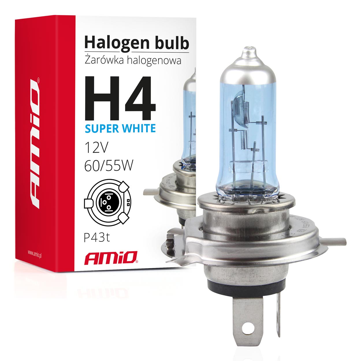 Halogenska žarnica H4 12V 60/55W UV filter (E8) Super White