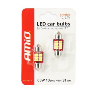 LED Canbus 4014 10SMD Venec C5W C10W C3W 31mm bele 12V/24V