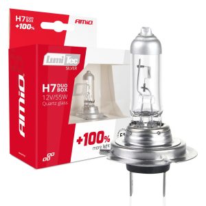 Halogenske žarnice H7 12V 55W LumiTec SILVER +100% DUO