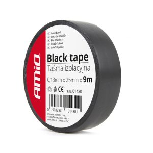 Črn lepilni trak 25 mm x 9 m (9 kosov)