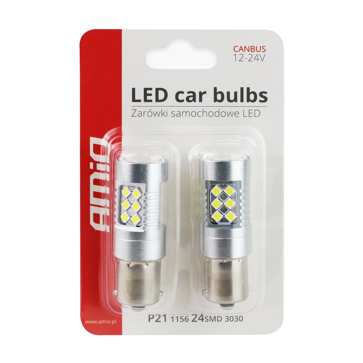 LED Canbus 3030 24SMD 1156 BA15S P21W bele 12V/24V - Image 3