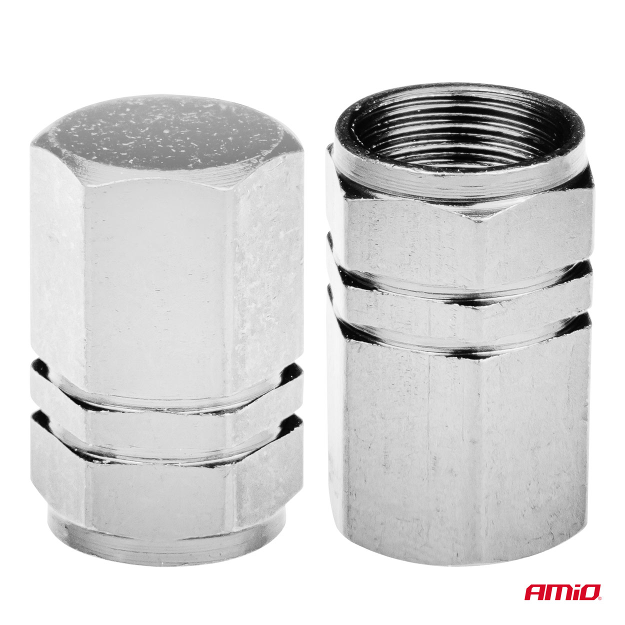 Aluminijasti pokrovček za ventil, srebrni, 4 kosi - slika 2