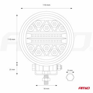 Delovna svetilka AWL16 26LED COMBO 9-36V