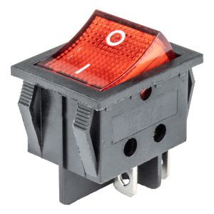 Pravokotno stikalo 12V/230V (z rdečo lučko) BU02