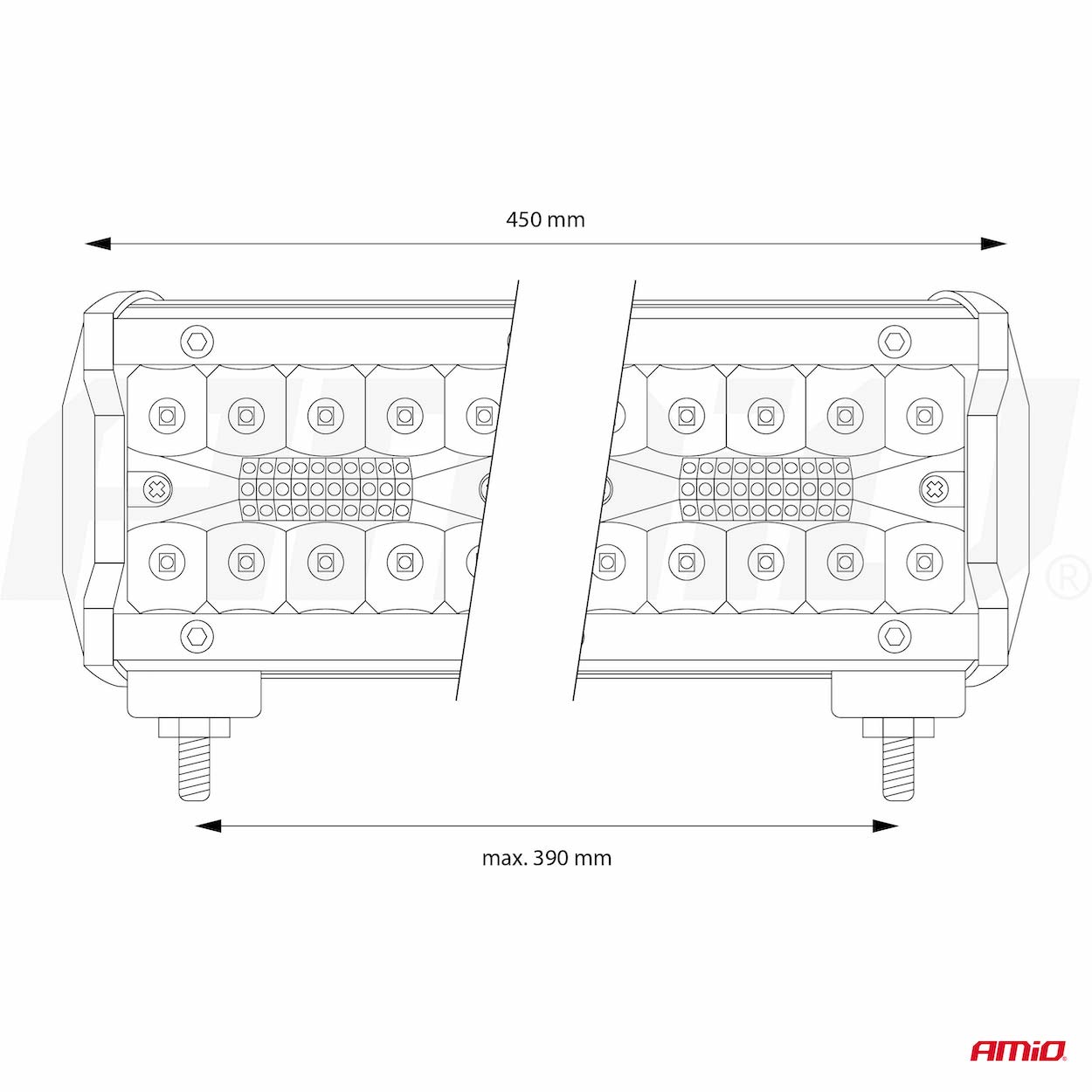 Delovna LED svetlobna letev AWL27 120LED 450x74 360W COMBO 9-36V - slika 5
