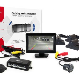 Sistem za pomoč pri parkiranju TFT01 4,3" s HD-308-LED 4 senzorji črne barve za tovornjake AMIO-02726