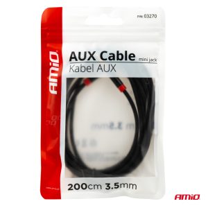 AUX kabel mini vtičnica-vtičnica 3,5 mm 200 cm