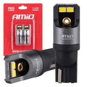 LED Canbus serije PRO T10 W5W 4x2016 SMD bele 12/24V AMIO-03577