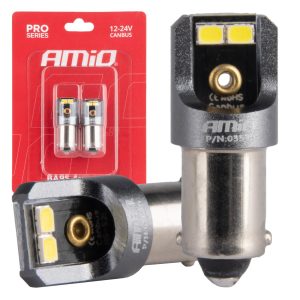 LED žarnice Canbus PRO T4W BA9S 4x2016 SMD bele 12V 24V AMIO-03579