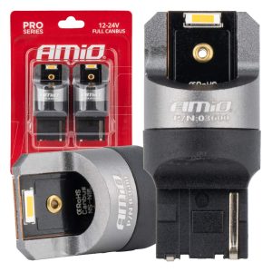 LED Canbus serije PRO WY21W 2x1860 SMD jantarna 12V 24V AMIO-03600