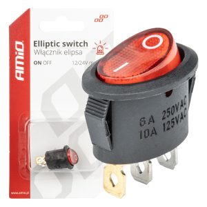 Elipsasto stikalo 12V/230V (z rdečo lučjo) BU02