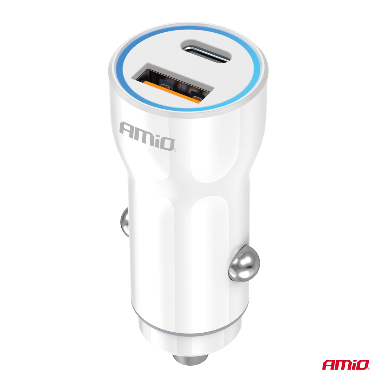 Avtomobilski polnilnik USB-A + USB-C 20W 12/24V AMiO-03881 - slika 2