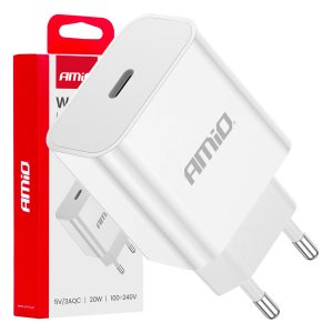 Omrežni polnilec USB-C 20W Quick Charge 230V AMIO-03891