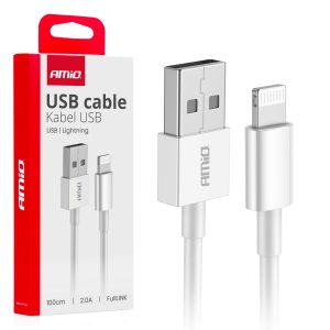 USB-A + LIGHTNING kabel 2A 100cm FullLINK AMIO-03895