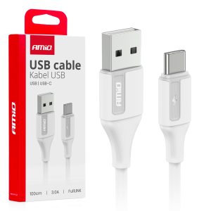 USB + USB-C kabel 3A 100 cm FullLINK AMIO-03917