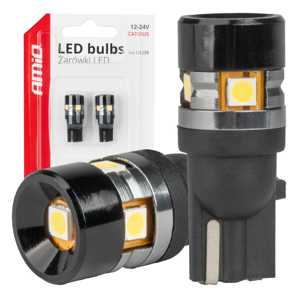 LED žarnice Canbus T10 W5W 5SMD 3030 bele 12V 24V AMIO-04239