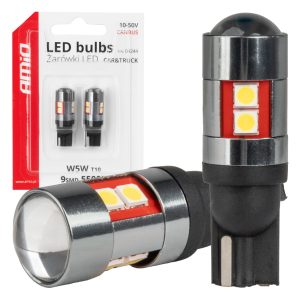 LED žarnice Canbus T10 W5W 9 SMD 3030 bele 12V 24V 36V 48V AMIO-04244