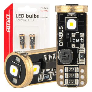 LED CANBUS žarnice T10 W5W 3SMD 3838 Bele 12V/24V AMIO-04246