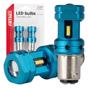 LED Canbus žarnice 1157 BAY15D P21/5W 4SMD 1860 bele 12V 24V AMIO-04253