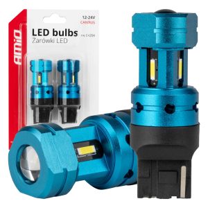 LED žarnice Canbus T20 7440 W21W 4SMD 1860 bele 12V 24V AMIO-04254