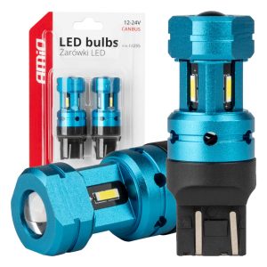 LED Canbus T20 7443 W21/5W 4SMD 1860 bele žarnice 12V 24V AMIO-04255