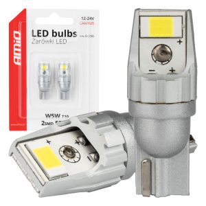LED žarnice Canbus T10 W5W 2SMD 3570 bele 12V 24V AMIO-04256