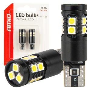 LED Canbus žarnice T10 W5W 13SMD 3030 bele 12V/24V AMIO-04259