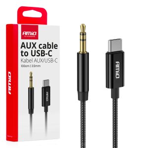 Kabel USB-C na tip AUX Mini Jack 3,5 mm 1 m AMIO-04294