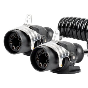 Spiralni kabel za TIR prikolico 2x 7-PIN tip EBS 5m 24V AMIO-04383