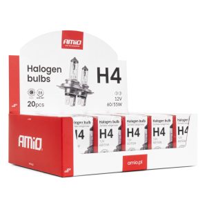 Komplet halogenskih žarnic H4 12V 60/55W UV filter (E8) 20 kosov AMIO-04401