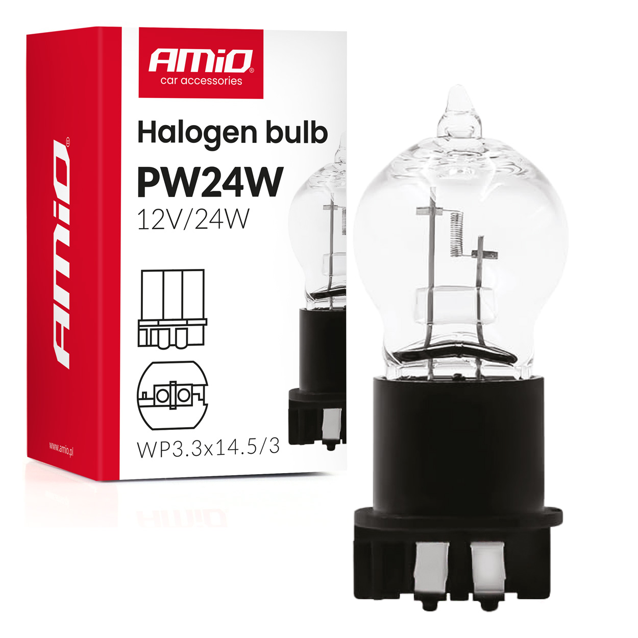 Halogenska žarnica PW24W WP3.3x14.5-3 24W 12V AMIO-04409
