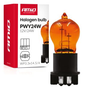 Halogenska žarnica PWY24W WP3.3x14.5-4 Amber 12V 24W AMIO-04410