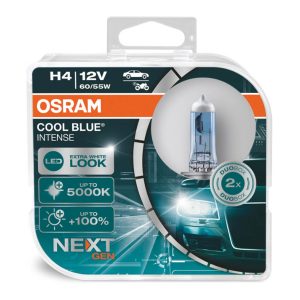 Halogenske žarnice Osram H4 12V 60/55W P43t Cool Blue NEXT GEN 5000K 2 kosa