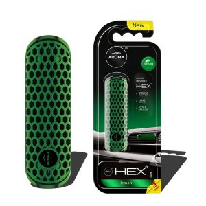 Osvežilec zraka za avto AROMA FANCY SHAPES POLYMER HEX Lemon