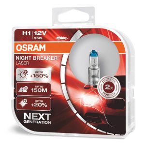 Halogenska žarnica Osram H1 12V 55W P14,5s NIGHT BREAKER UNLIMITED / 2 kosa