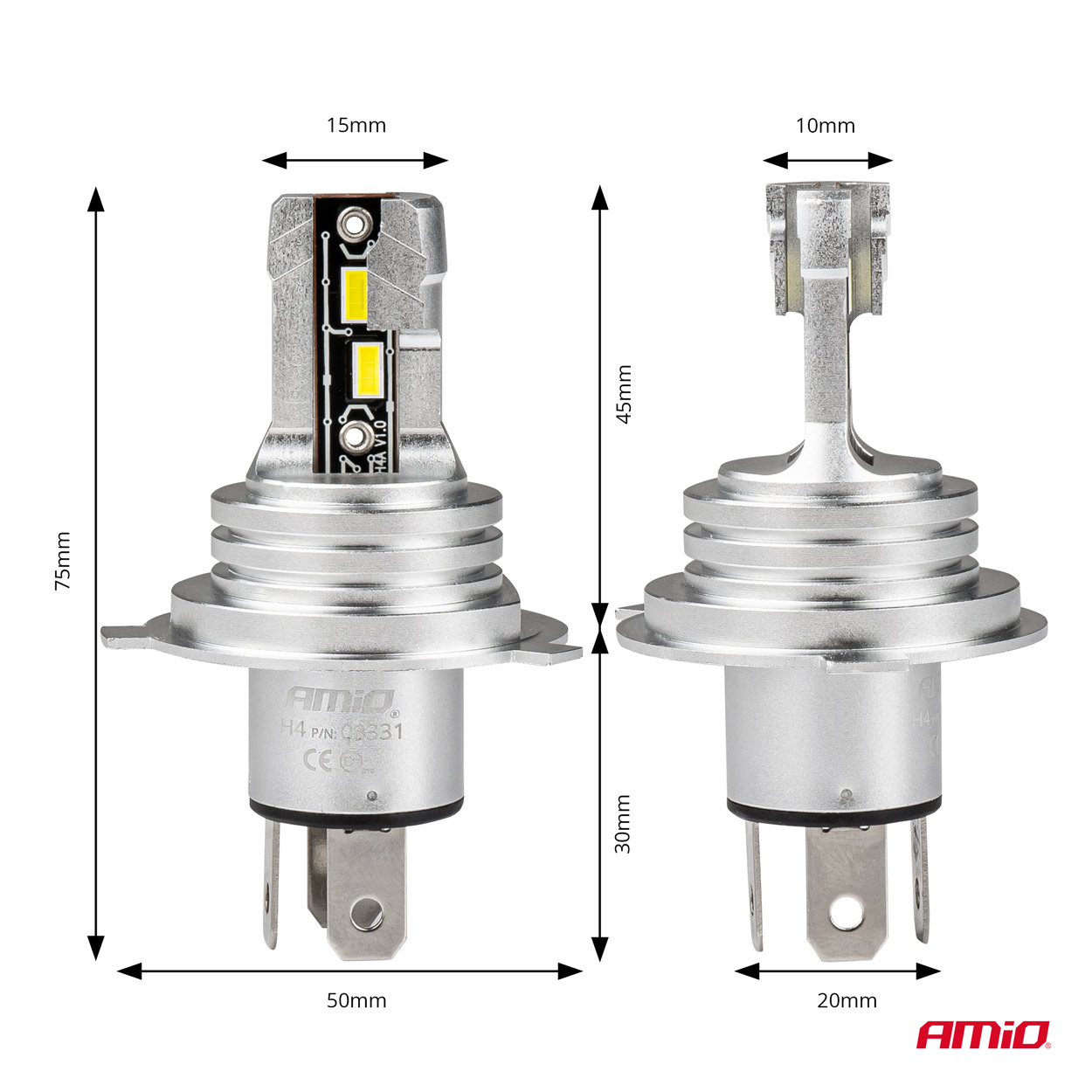 LED žarometi serije H-mini H4/H19 AMiO-03331 - Image 3