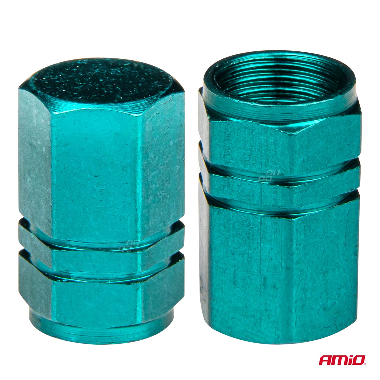 Aluminijasti pokrovček za ventil, zeleni, 4 kosi AMIO-03632 - slika 3
