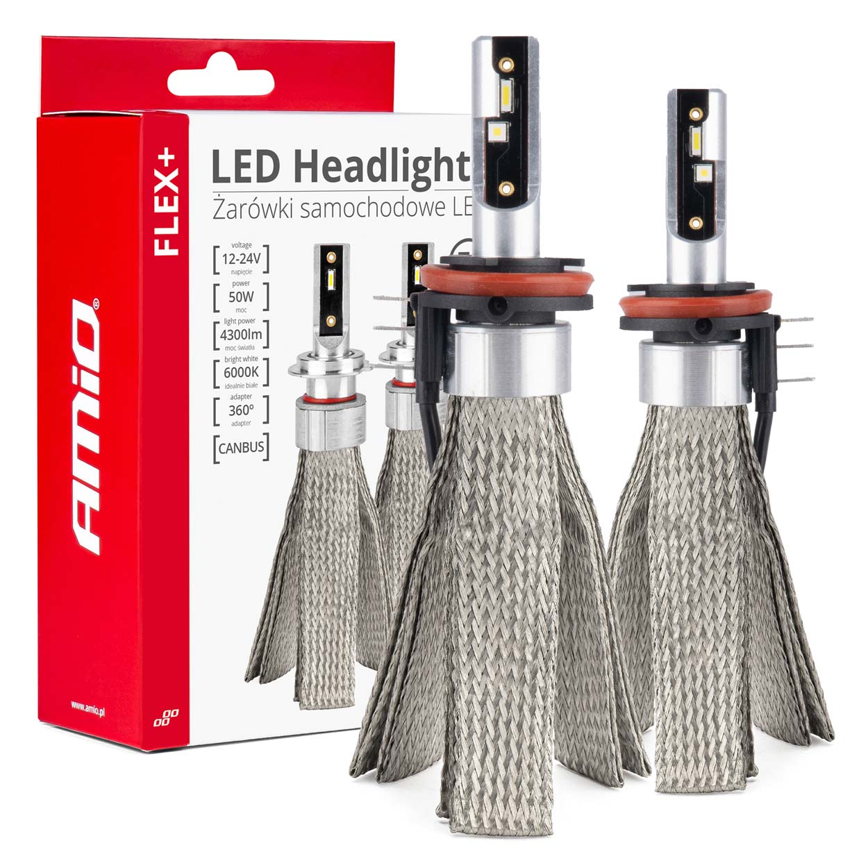 LED avtomobilske žarnice FLEX+ serije H15 6000K 12V 24V Canbus AMIO-03666 - slika 4