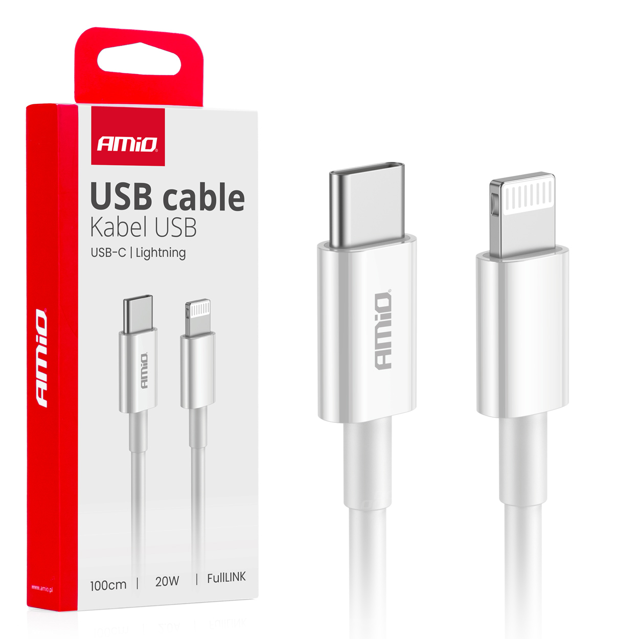 USB-C + LIGHTNING kabel PD 20 W 100 cm FullLINK AMIO-03898 - slika 3