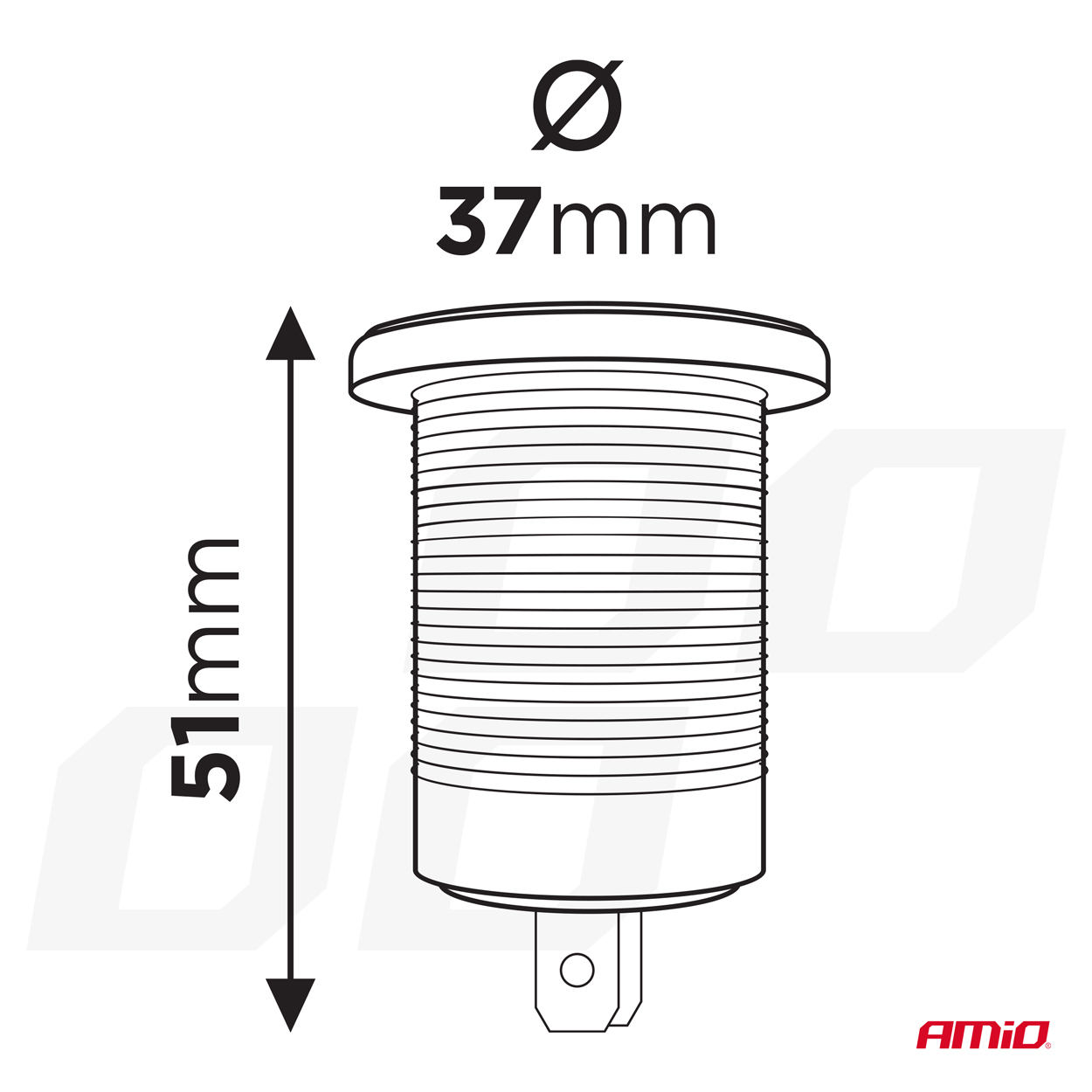 Vodoodporna vtičnica za avtomobilski vžigalnik z modro LED osvetlitvijo 12/24V AMIO-04220 - immagine 4