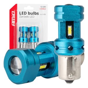 Canbus LED žarnice 1156 BA15S P21W R10W R5W 4SMD 1860 Bela 12V 24V AMIO-04252