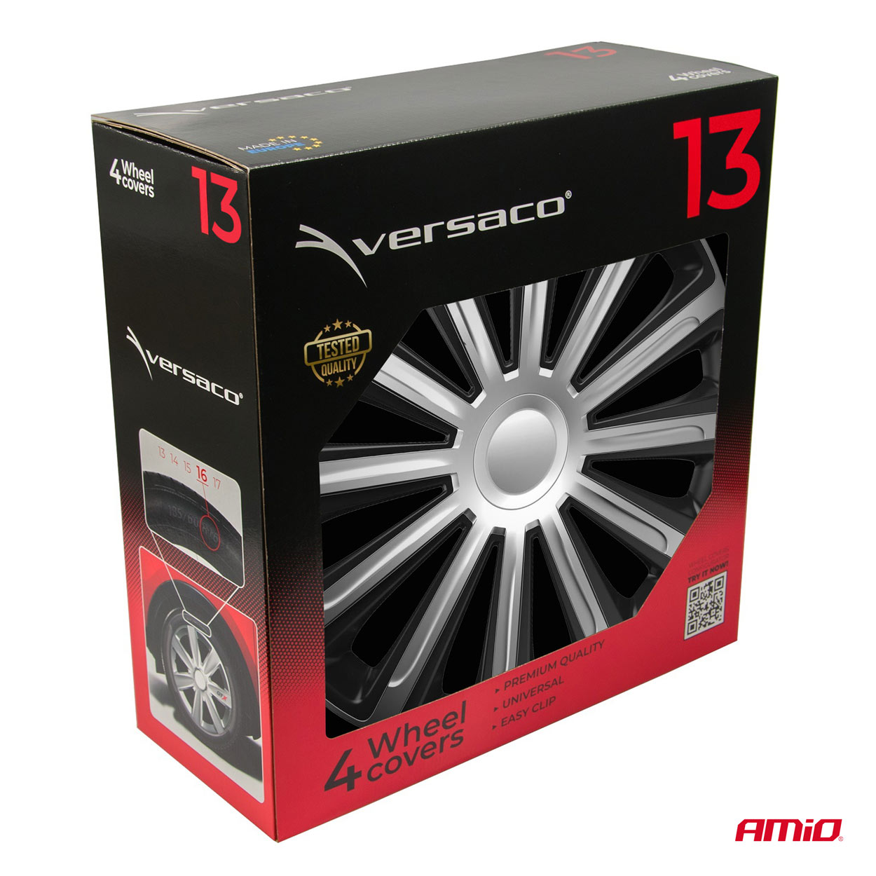 Pokrov platišča, komplet 4 kosov, Trend Black & Silver 13" Color Box - immagine 4