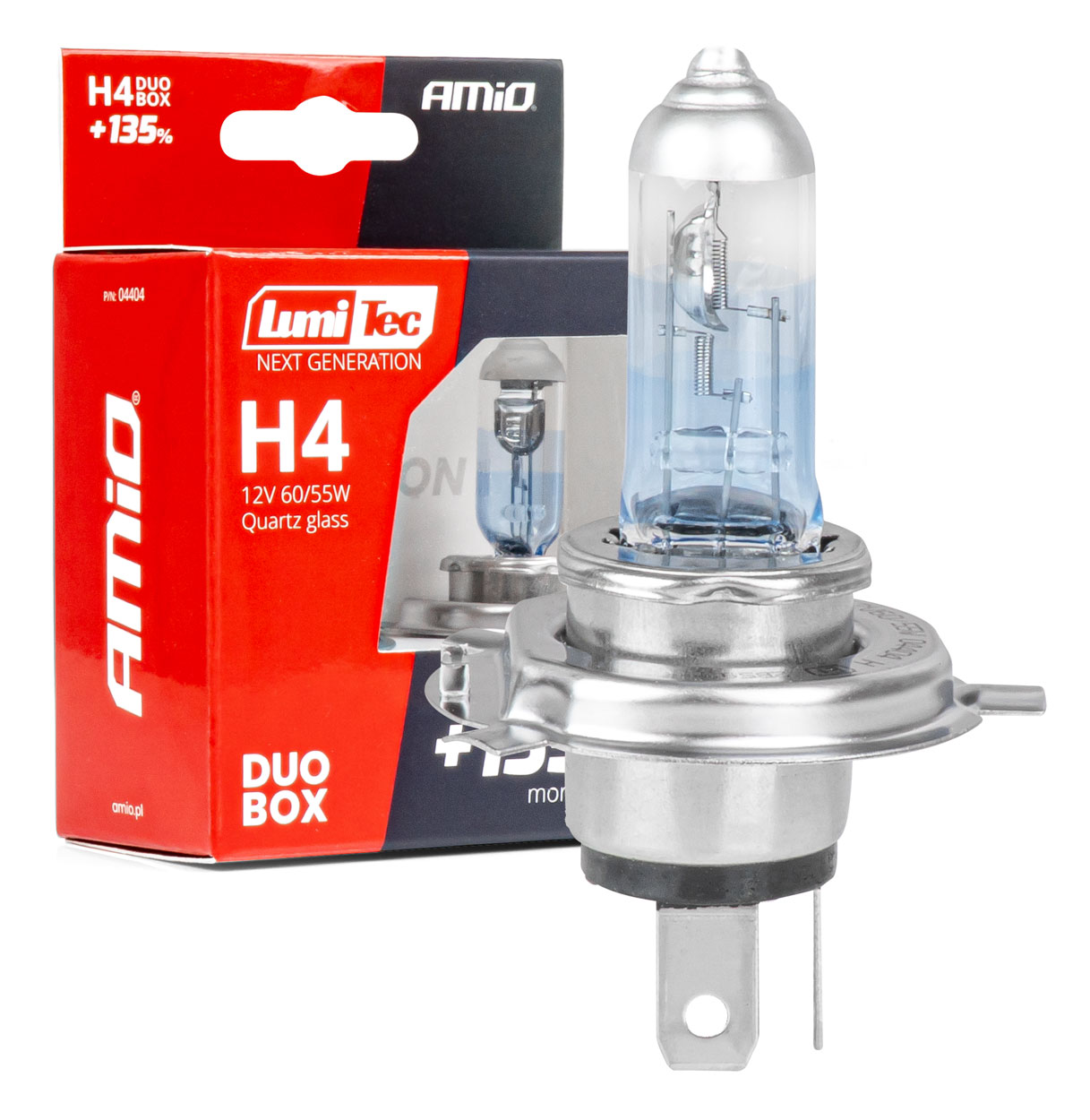 Halogenske žarnice H4 12V 60/55W LumiTec Next Generation +135% DUO AMiO-04404