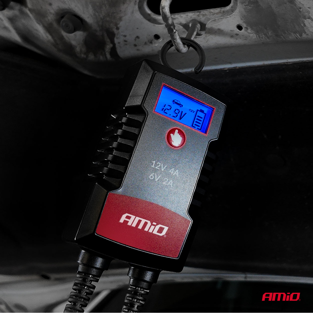 Digitalni polnilec akumulatorjev AGM GEL STD LiFePo4 MAX 4A 6/12V PRO HOOK AMIO-04531 - slika 3