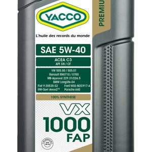 Motorno olje Yacco 5W-40 VX1000 FAP / 2L