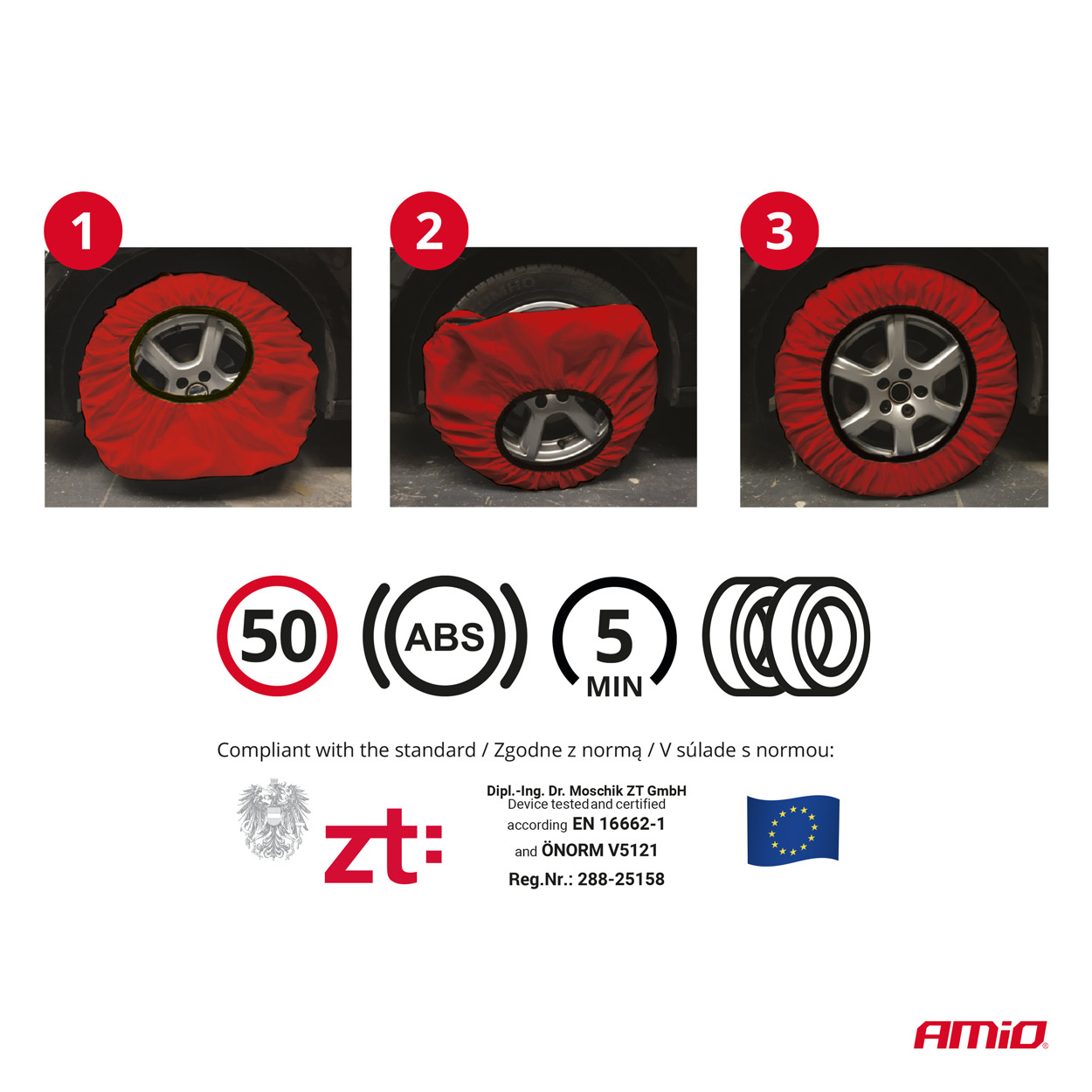Tekstilne snežne verige 3D XL EN16662-1 Önorm V5121 2 kom, AMIO-04510 - slika 3