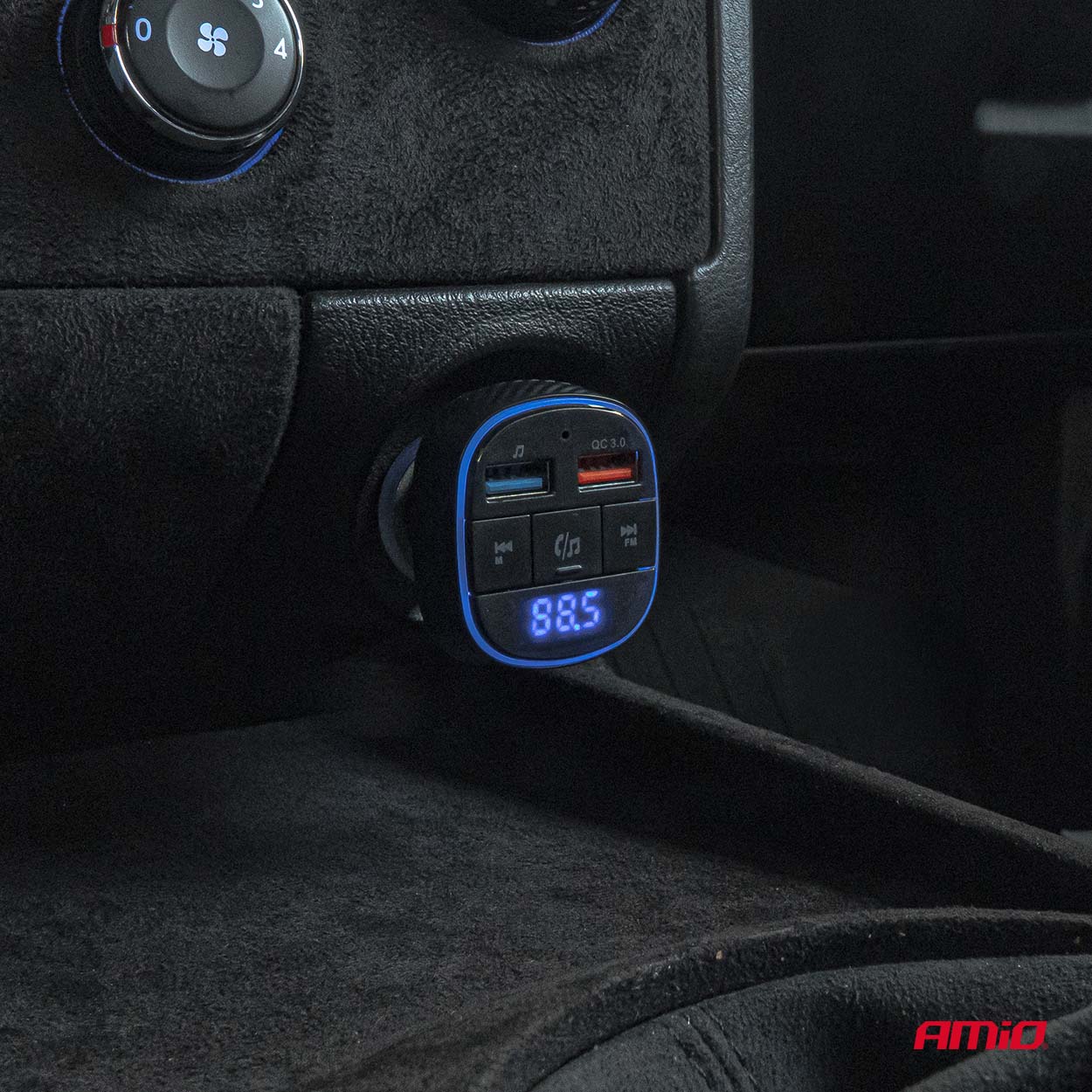 Avtomobilski FM oddajnik, 2x USB-A, 12V 24V, AMIO-04648 - immagine 3