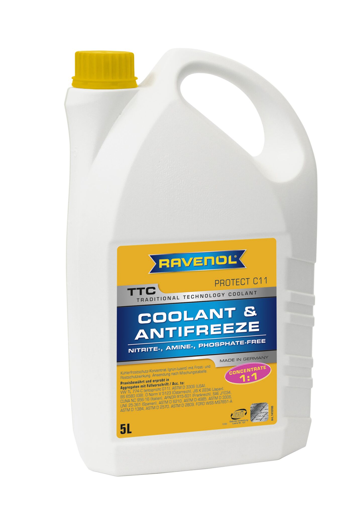 Antifriz/Hladilna tekočina Ravenol Protect C11 koncentrat rumeni / 5L